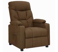 WRJENFSC Fauteuil relax marron 100 % polyester 73 x 94 x 101,5 cm manuel 3 niveaux Fonction allongée Fauteuil de salon confortable avec cadre en bois et métal pour salon, chambre à coucher, balcon