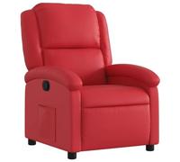 WRJENFSC Fauteuil relax rouge en cuir synthétique de 71 cm de large avec dossier manuel 135 ° Fonction allongée Confortable et durable pour salon, chambre à coucher, balcon