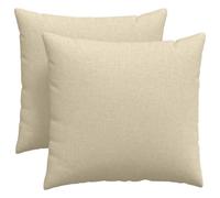 WRJENFSC Lot de 2 coussins de canapé - Crème - 45 x 45 cm - Coussin décoratif avec fermeture éclair et housse amovible - Avec rembourrage en polyester - Pour salon et chambre à coucher