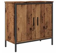 WRJENFSC Meuble sous lavabo aspect bois vieilli moderne avec espace de rangement pour la salle de bain, meuble bas compact en bois 60 x 30 x 60 cm, meuble de salle de bain
