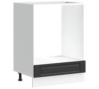 WRJENFSC Porto Meuble de cuisine encastrable pour four et micro-ondes, 60 cm de large, matériau en bois noir, avec pieds réglables, 60 x 46 x 81,5 cm