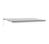 WRJENFSC Store enrouleur automatique à bras articulé - 600 x 300 cm - Avec télécommande et manivelle - Store électrique en aluminium - Pour terrasse, balcon et jardin - Rayures anthracite/blanc