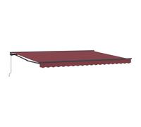 WRJENFSC Store enrouleur rétractable à bras articulé - 450 x 300 cm - Demi-cassette - Pour terrasse, jardin et balcon - Avec cadre en aluminium et manivelle - Manuel ou électrique - Bordeaux