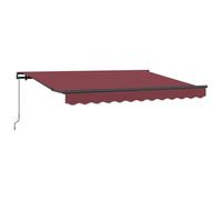 WRJENFSC Store rétractable à rayures bordeaux - 250 x 200 cm - Bras articulés - Avec cadre en aluminium - Pour terrasse, jardin et balcon - Protection solaire manuelle pour l'extérieur