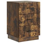WRJENFSC Table de chevet en chêne fumé 43 x 41 x 63,5 cm, console de chevet avec 3 tiroirs, table d'appoint vintage et petite table de chevet pour chambre à coucher