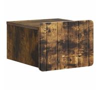 WRJENFSC Table de chevet murale en chêne fumé, table de chevet suspendue en bois avec tiroir et compartiment, table de chevet flottante, 33 x 34,5 x 24 cm
