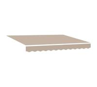 WRJENFSC Tissu d'auvent beige 3,5 x 2,5 m - Tissu de rechange pour store à bras articulés en polyester 240 g/m² - Avec volant pour balcon, terrasse et jardin - Toile de rechange beige