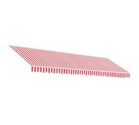 WRJENFSC Tissu de rechange pour auvent - Rayures rouges et blanches - 480 x 295 cm - Pour cadre de 5 x 3 m - Polyester avec revêtement en polyuréthane - Tissu durable pour auvent à bras articulés