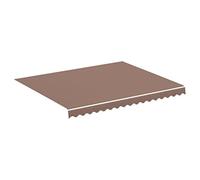 WRJENFSC Toile d'auvent marron 3 x 2,5 m - Tissu de rechange pour store à bras articulés en polyester avec revêtement PU - Tissu robuste avec volant pour terrasse, jardin et balcon - 280 x 245 cm