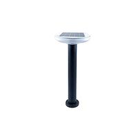 WRMING 7W LED Borne Lumineuse Exterieur avec Capteur Crépusculaire, Lampe Solaire Noir Aluminium, IP65 Étanche, Lampadaire de Jardin Chemins Moderne, 3000K/4000K/6000K, 560lm,54cm