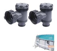 WRQIOO Lot de 2 robinets d'arrêt de piscine In-tex - Valve à piston pour piscine hors-sol - Valve de rechange pour piscine hors-sol - Kit de raccordement pour piscine Hne-Mix, IN-TEX, BES-tway