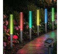 WRQIOO Lot de 6 bâtons lumineux solaires à bulles pour extérieur, jardin, décoration de jardin, lampes solaires pour extérieur, multicolore, lampes solaires pour jardin, balcon, jardinières