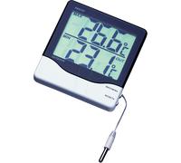 TFA Dostmann Thermomètre numérique intérieur/extérieur, 30.1011, grand écran valeurs maximales et minimales, température intérieure et extérieure noir/blanc