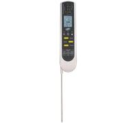 TFA Dostmann Thermomètre numérique à infrarouge à piquer Dualtemp Pro, 31.1119, conforme à HACCP + EN 13485, deux méthodes de mesure de la température, blanc