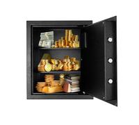 WSIKGHU Coffre-fort mural 45 l - Résistant au feu - 38 x 31 x 45 cm - Grand coffre-fort numérique combiné - Avec 2 clés d'urgence, 45L Tresorschrank Haushalt