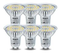 WSMCN Ampoule LED GU10 PAR16 Blanc Lumière du jour 5000 Kelvin 6W Équivalent à 100W Lampe Halogène, Réflecteur non dimmable AC 230V Ampoules LED Spot, 770 Lumens Angle de Faisceau 120°, Lot de 6