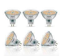 WSMCN Ampoule LED GU5.3 MR16 Blanc Chaud 2700 Kelvin 6,5 W Équivalent à 50W Lampe Halogène, Non dimmable AC/DC 12V Ampoules LED Spot, 510 Lumens Angle de Faisceau 120°, Lot de 6