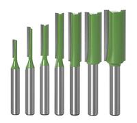 WSOOX 7pcs tige de 6mm fraise à défoncer fraise droite avec tranchants en carbure fraise à menuiserie outil de woodworking cutter