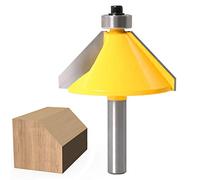 WSOOX Embout de routeur de 45 degrés pour chanfrein/biseau avec arbre de 8 mm, fraise à chanfrein pour rainure, fraise à rainure pour routeur, outil de découpe du bois avec roulement à billes