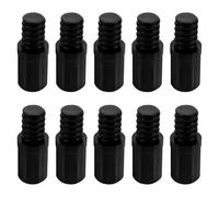 Wswqop 10 Embouts Filetés pour Manches à Balai, Adaptateurs de Rechange, Rallonges pour Manches de Nettoyage, Supports pour Plumeau, Pièces à Visser pour Bal, Black 22 Mm 10pcs