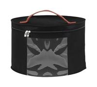 Wswqop Boîte de Rangement Chapeau Boîte Organisateur Rangement Boîte à Chapeaux Valise Chapeau Feutre Grande Capacité Couvercle Transparent Poignée Multifonc, Noir