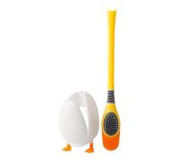 Wswqop Brosse de Toilette Ensemble Complet Support Stable Tête Multi-surfaces Poignée Confortable Matériau PP Adaptée pour Toilettes Salles d'Eau Intérieur, Jaune
