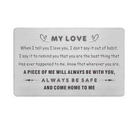 Wswqop Carte Portefeuille Insérée Gravée Carte Anniversaire Romantique En Métal Alliage Message Amour Adaptée Aux Cadeaux de Saint-valentin, StyleB