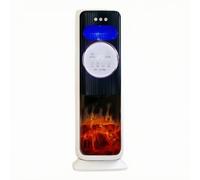 Wswqop Chauffage Ventilateur Colonne Chauffante Refroidissante avec Effet Flamme Chaleureux Panneau de Contrôle Simple et Sortie d'Air Supérieure Adapté au Salon Bureau Chambre Table de Chevet