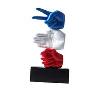 Wswqop Ciseaux à Papier Harz, Statuette Bleue Ornée, Faits Main, Hauteur 35,5 Cm, pour La Décoration de La Maison Ou Du Bureau, Légers, Socle Noir