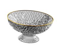 Wswqop Coupe à Fruits, Plateau de Buffet, Assiette à, Bol Décoratif à Fond surélevé, En PVC Facile D'entretien, Fonctionnel et égouttoir, Idéal, Gris