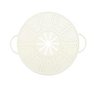 Wswqop Couvercle Anti-débordement avec Protection Anti-éclaboussures, Tapis de Protection Anti-huile, Passoire à Double Poignée Multifonctionnelle pour, Blanc