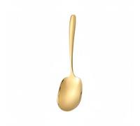 Wswqop Cuillère de Service Cuillère Louche Spatule Écumoire en Acier Inoxydable 304 Poli Miroir avec Manche Épais pour Portions Généreuses et Égouttage, Or, Cuillère Public