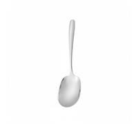 Wswqop Cuillère de Service Cuillère Louche Spatule Écumoire en Acier Inoxydable 304 Poli Miroir avec Manche Épais pour Portions Généreuses et Égouttage, Argent, Cuillère Publique