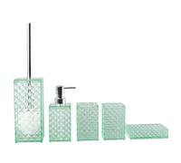 Wswqop Ensemble D'accessoires de Salle de Bain : Porte-savon, Distributeur de Savon, Brosse WC, Gobelet de Rinçage, Brosse à Dents. Design Moderne, Matér, Morandi Green