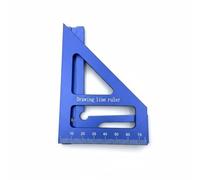 Wswqop Équerre d'Angle Règle Carrelet Triangle Mesure Alliage d'Aluminium Robuste Graduation Métrique Repérage Précis 45 et 90 Degrés Prise à une Main, Bleu, Triangle Métrique