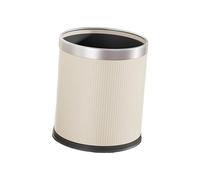 Wswqop Grande Poubelle Ouverte, Fabriquée En Polypropylène de Haute Qualité, Facile à Nettoyer, pour La Maison, La Salle de Bain Ou Le Bureau, Blanc crème
