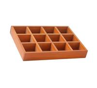 Wswqop Organiseur de Tiroir En Bois avec 12 Sections 13,2 X 9,4 X 1,8 Pouces Rectangulaire pour Accessoires de Bureau à Domicile Plateau de Présentation, Brun