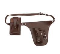 Wswqop Outdoor Waist Pack Ceinture à Outils de Jardinage Sacoche de Taille Pochette à Outils Organisateur en Similicuir PU pour Sécateurs Gants Marqueurs, Café
