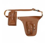 Wswqop Outdoor Waist Pack Ceinture à Outils de Jardinage Sacoche de Taille Pochette à Outils Organisateur en Similicuir PU pour Sécateurs Gants Marqueurs, Marron