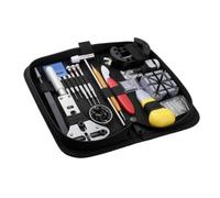Wswqop Outil de Réparation de Montre Ensemble Complet Ouvre-boîtier Tournevis Chasse-goupilles Brucelles Support de Boîtier Couteau Fin Métal et Plastique