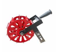 Wswqop Outil Désherbage Roulant à Roues Étoilées pour Jardinage Pratique Binette Poussoir en Acier Manganèse avec Houe Arrière Réglable Sarcloir Manuel pour, Petit