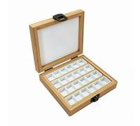 Wswqop Palette de Peinture Portable Boîte de Rangement pour Aquarelle en Bois Fermoir Métallique Sécurisé 36 Compartiments Séparés Plateau de Mélange Intégré, Rétro