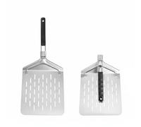 Wswqop Pelle à Pizza Pliable Pelle Spatule Palette Ustensile en Acier Inoxydable Alimentaire avec Manche Détachable Antichaleur Rangement Compact Adaptée aux, 430 With Holes 1