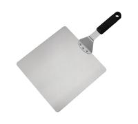 Wswqop Pelle Carrée En Acier Inoxydable 430 Polyvalent Pelle à Pizza En Acier Inoxydable Fine Plaque Trafert Gâteau pr Blangers Amateurs, 12 Pouces, Poignée Caoutchouc PP