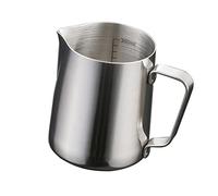 Wswqop Pichet à Mousser Lait Pichet à Café Pichet à Mesure Pichet à Expresso en Acier Inoxydable Marquage de Mesure Précis Adapté pour Mousse de Lait, 350