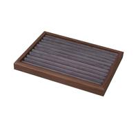Wswqop Plateau à Bagues Présentoir Plateau Porte Bagues Présentoir à Bijoux Rangement Coffret de Rangement avec Doublure en Flanelle pour Femmes et Maman Ada, Gris, L