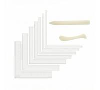 Wswqop Règle de Dessin en Acrylique Règle Équerre Règle de Mesure Guide de Coupe avec Couteau Pliable L Marquages Gravés en, 10.8, Ensemble De 7 Pièces L, Épaisseur 0.5 Avec Plioir