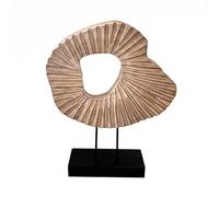 Wswqop Sculpture Décorative Abstraite Statue Ornement Design Résine avec Reliefs Lumineux Touche Japonaise Adaptée à Étagère Table d'Appoint Console Salon, Beige, Forme Irrégulière Basse