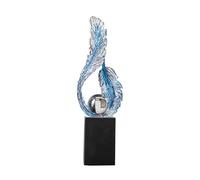 Wswqop Sculpture Décorative En Forme de Boule, Statuette En Résine de Luxe Représentant Une Plume, Figurine de Bureau pour Salon, Armoire, Cadeau de Pendaiso, Bleu