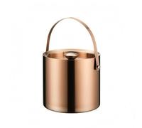 Wswqop Seau à Glace Isotherme à Boisson à Glaçons de Service en Acier Inoxydable Finition Miroir Couvercle pour Conserver Le Froid Adapté aux Réunions, 1.4L, Rose Gold